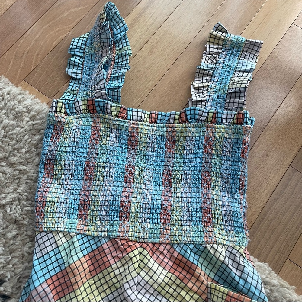 GANNI multicolor seersucker plaid dress - Picture 10 of 11